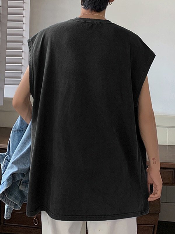 Camisetas con estampado desgastado y lavado para hombre-3