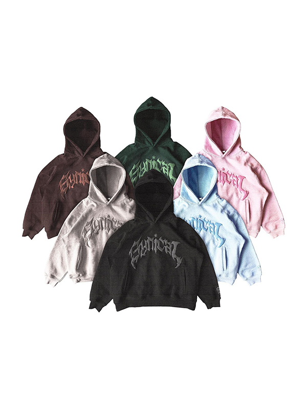 Sudadera con capucha extragrande con estampado de letras góticas para hombre-1