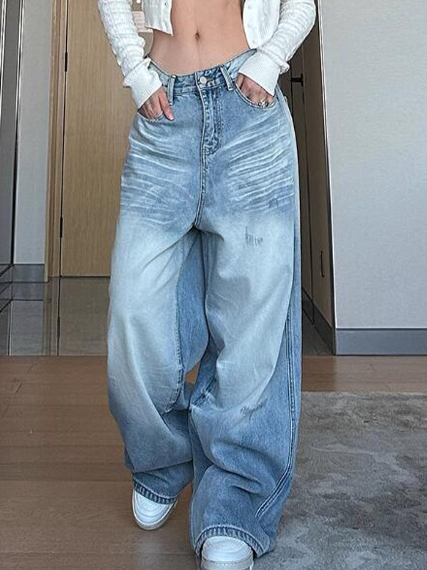 Vaqueros boyfriend de cintura alta con diseño cepillado vintage-2