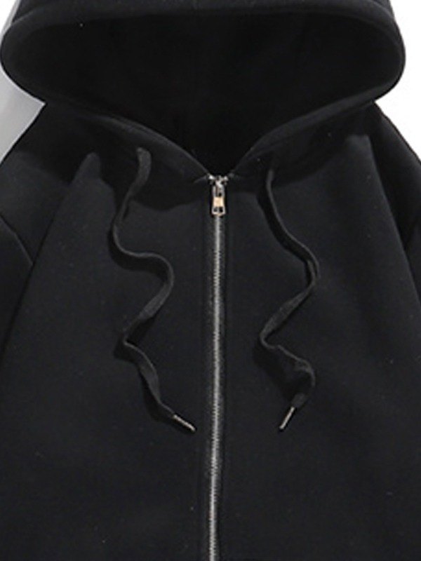 Sudadera con capucha y cremallera con letras góticas para hombre-2