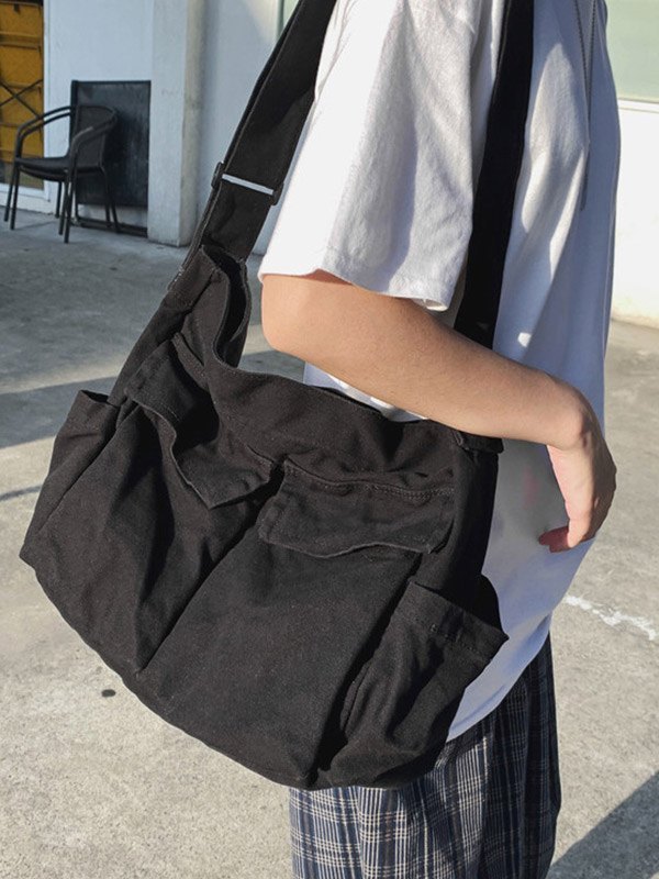 Bolso satchel grande de lona-1