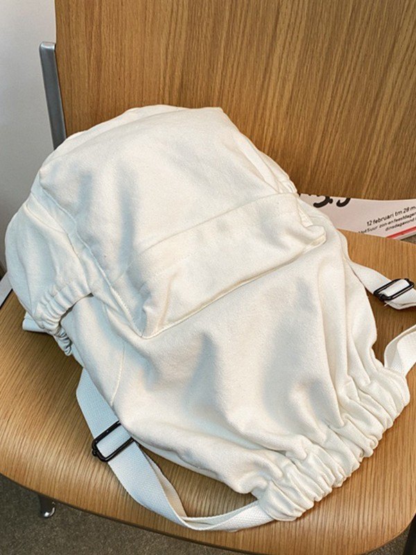 Mochila de lona con cordón fruncido-4