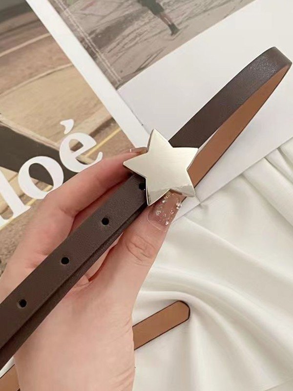 Cinturón delgado con hebilla de estrella Y2K-3