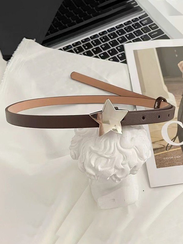 Cinturón delgado con hebilla de estrella Y2K-2