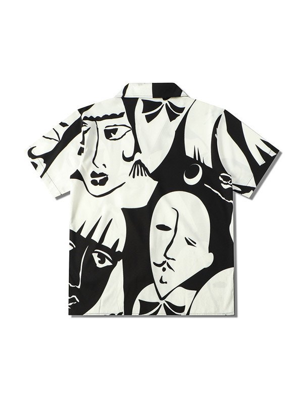 Camisa estampada con botones para hombre-3